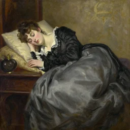 for in that sleep of death what dreams may come,, victorian, oil