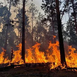 fire in forest burning trees a natural disaster uncontrolled burning of vegetation and spontaneous spread of fire, cinematic view, epic sky, detailed, concept art, low angle, high detail, warm lighting, volumetric, godrays, vivid, beautiful, trending on artstation, by jordan grimmer, huge scene, grass, art greg rutkowski
