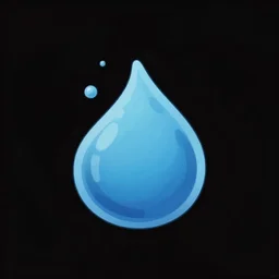 water logo, single color, black background.