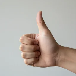 a normal human hand doing thumb up,