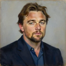 dicaprio by davinci, oil canvas
