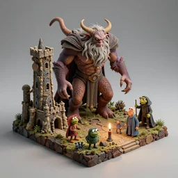 detailed octane render of a claymation isometric diorama of moria, balrog, gandalf, detailed, by joop geesink, wes anderson, jim henson, brian froud, breathtaking, 8 k resolution, beautiful lighting, studio light, extremely detailed, establishing shot, realistic materials, hyperrealistic