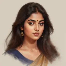 Beautiful woman's portrait. Trending on artstation. Digital art by Sarbeswar Kalita.