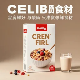 cereal box poster ; will keith kellogg was inspired to create a range of simplistic breakfast foods ; product photo of a cereal box ; professional advertisement photography of a box of celibacy cereal ; crushed corn to encourage abstinence and celibacy ; self - pollution is a crime doubly abominable ; close - up of the box carton ; advertisement poster ; american product category