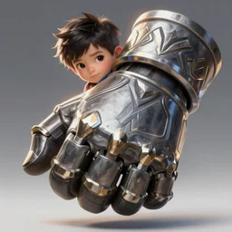 a tiny punk kid with a massive gauntlet, smooth, intricate, elegant, digital painting, artstation, concept art, sharp focus, illustration, art by sam spratt, valorant character,