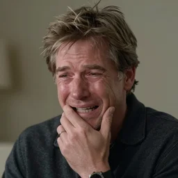 candid photo of harrison ford crying uncontrollably, emotional, dslr, hyper focus