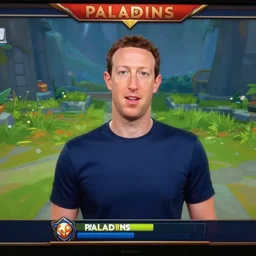 Screenshot of Mark Zuckerberg in Paladins video game