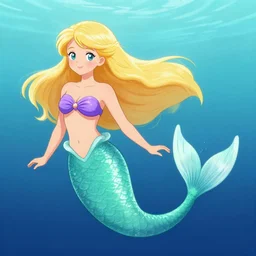 sea angel mermaid, digital illustration