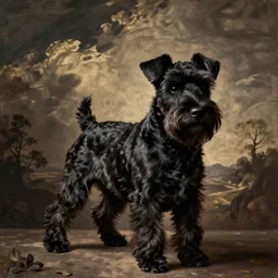 black german miniature schnauzer as painted botticelli