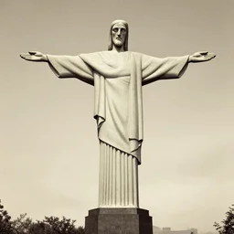 Christ the Redeemer statue but as the Baphomet 1860s photograph