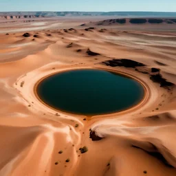 lake in a desert, utah, aerial shot, cinematic lighting, midday, albert bierstadt
