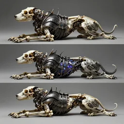 three - ply portrait death dog dark souls in armor made of polished dragon bones looks relaxed, quantum physics, victorian era