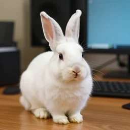 the stanford bunny on a desk
