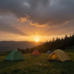 🚝🏕️☔, rainy, 8k, high detailed, sun set, beatiful vision, high detailed, high resolution