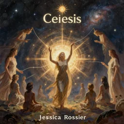 genesis, the world is born from the pluck of a string, the vibrations bring order from chaos, every living thing is connected by a thread of fate, together they make a glorious song that creates a gnostic hyper-dream ascension of harmony and bliss throughout the universe amazing concept painting by Jessica Rossier