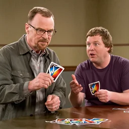 walter white playing uno with jesse pinkman