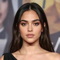 a masterpiece portrait photo of a beautiful young woman who looks like ana de armas, symmetrical face, random background scene