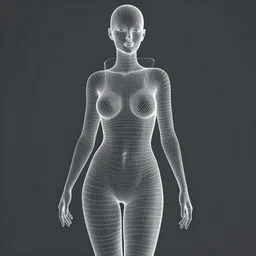 3 d wireframe of a beautiful woman by moebius