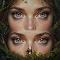 digital _ painting _ goddess of the forest _ in the forest _ filipe _ poles _ and _ justin _ gerard _ symmetrical _ wonderful eyes _ fantasy _ very _ detailed _ realistic _ complex _ clear focus