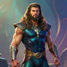 aaron taylor johnson as namor by ralph horsley, rossdraws, matte painting, stylized background, cinematic lighting, maya, pixar, unreal engine, artstation