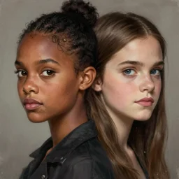 black emma watson willow smith symmetrical portrait, highly detailed, digital painting, artstation, concept art, sharp focus, illustration, art by aleksi briclot greg rutkowski and alphonse mucha