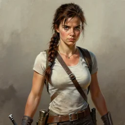 peter dinklage as lara croft tomb raider, digital painting, extremely detailed, 4 k, intricate, brush strokes, mark arian, artgerm, bastien lecouffe - deharme