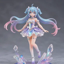 conomi isolated magical girl vinyl figure, figure photography, holographic undertones, glitter accents on figure, anime stylized, high detail, ethereal lighting - H 640