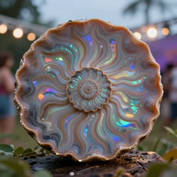 magnificent ammolite openair party, cinematic, ultrasharp hyperdetailed octane render, concept art, iridescent, beautifully lit