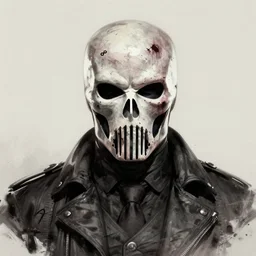 portrait of sad frank castle the punisher, bruised, face paint, intricate, elegant, highly detailed, centered, grungy, digital painting, artstation, concept art, smooth, sharp focus, illustration, artgerm, artstation, boris vallejo