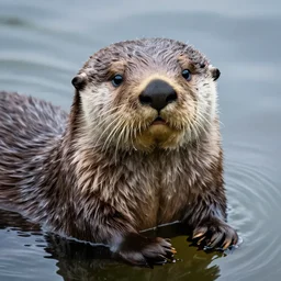 sea otter with the face of nicolas cage