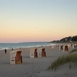dreamy beach scene on a hot summer evening, by carel willink