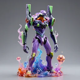 jelly gel goop rococo robot draped in plasma and auras, evangelion, droids, liquid, drippy, zoids, cyberpunk mechanoid, sculpture by irakli nadar, alexandre ferra