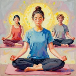 meditaiting by shusei nagaoka, kaws, david rudnick, airbrush on canvas, pastell colours, cell shaded!!!, 8 k