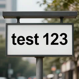 signboard with 'test 123' written on it