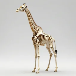 skeletal giraffe, hollow, structural, 3 d, by hannah yatah