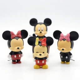 product photograph of cute vintage disney figurine of miney mouse by isabel han : 6 girly, cute, chibi, popular, collectible, toys figures, kawaii, toys, white background : 3