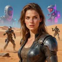 realistic portrait beautiful detailed 3 d painting of cinematic movie scene, voltes v build up in sahara dessert. action sequence, created by gustave dore and greg rutkowski, high detailed, smooth draw, synthwave neon retrofuturism, intricate, realistic proportions, dramatic lighting, trending on artstation.