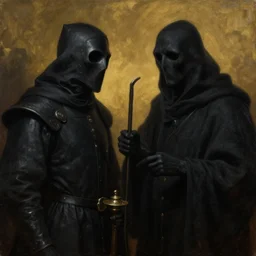 beautiful oil matte portrait painting, black plague and the grim reaper, wonderful masterpiece highly detailed, beautiful cinematic light deep focus, elegant, digital painting, smooth, sharp focus, golden ratio, dramatic illumination, ultra realistic, 8 k, art by salvator rosa