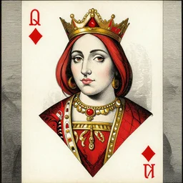 Queen of diamonds portrait by Ken Kelly, Gustave Dore, Roy Thomas