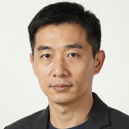 a beautiful portrait by yue minjun