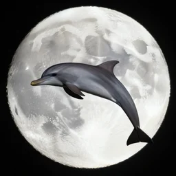 dolphin fly in Moon