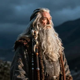 gandalf with cornrow hair beads braids