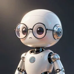 cute robot with glasses, bust shot, smooth, intricate, elegant, power aura, digital painting, artstation, concept art, sharp focus, illustration, art by jason chan and riot studios,