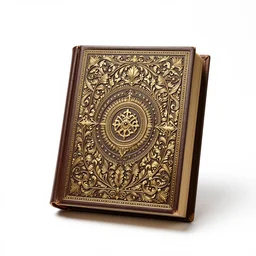ornate grimoire, studio product photography, isolated on a pure white background, centered, entire object in frame, sharp focus, soft studio lighting