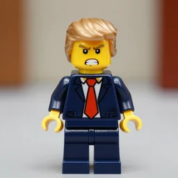 lego minifig of donald trump looking angry