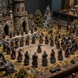 diorama of the Battle of Helm's Deep, realistic, 4k, detailed