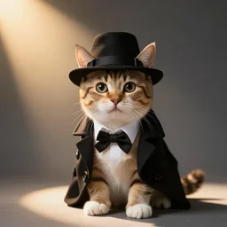 portrait photo of kitten dressed like sherlock holmes, 8 k studio lighting, dramatic, left key light