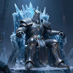 the lich king on the frozen throne, concept art, digital painting, trending on artstation, deviantart, epic composition, extremely detailed, ambient lighting, masterpiece, sharp focus, octane render