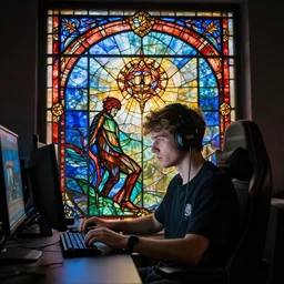 juan phillippe gaming until late, stained glass