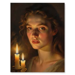 a portrait, art by james jean, lit by candles,